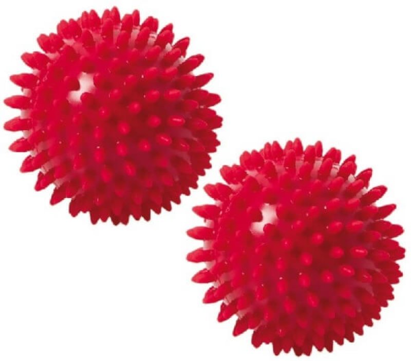 Spiky Massage Ball 9 cm set of 2, red , 9 cm