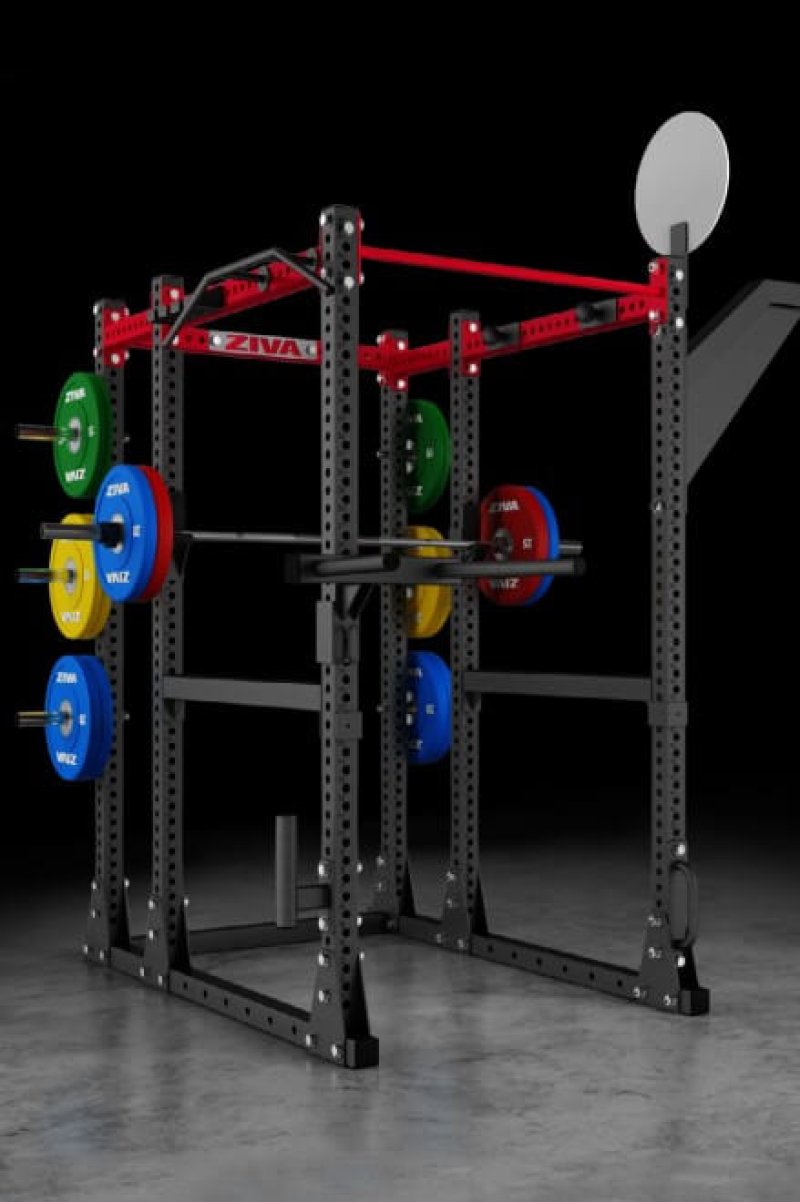 Power Rack with Storage, Includes: J-Cup Pair + Inside Safety Arm Pair, Charcoal